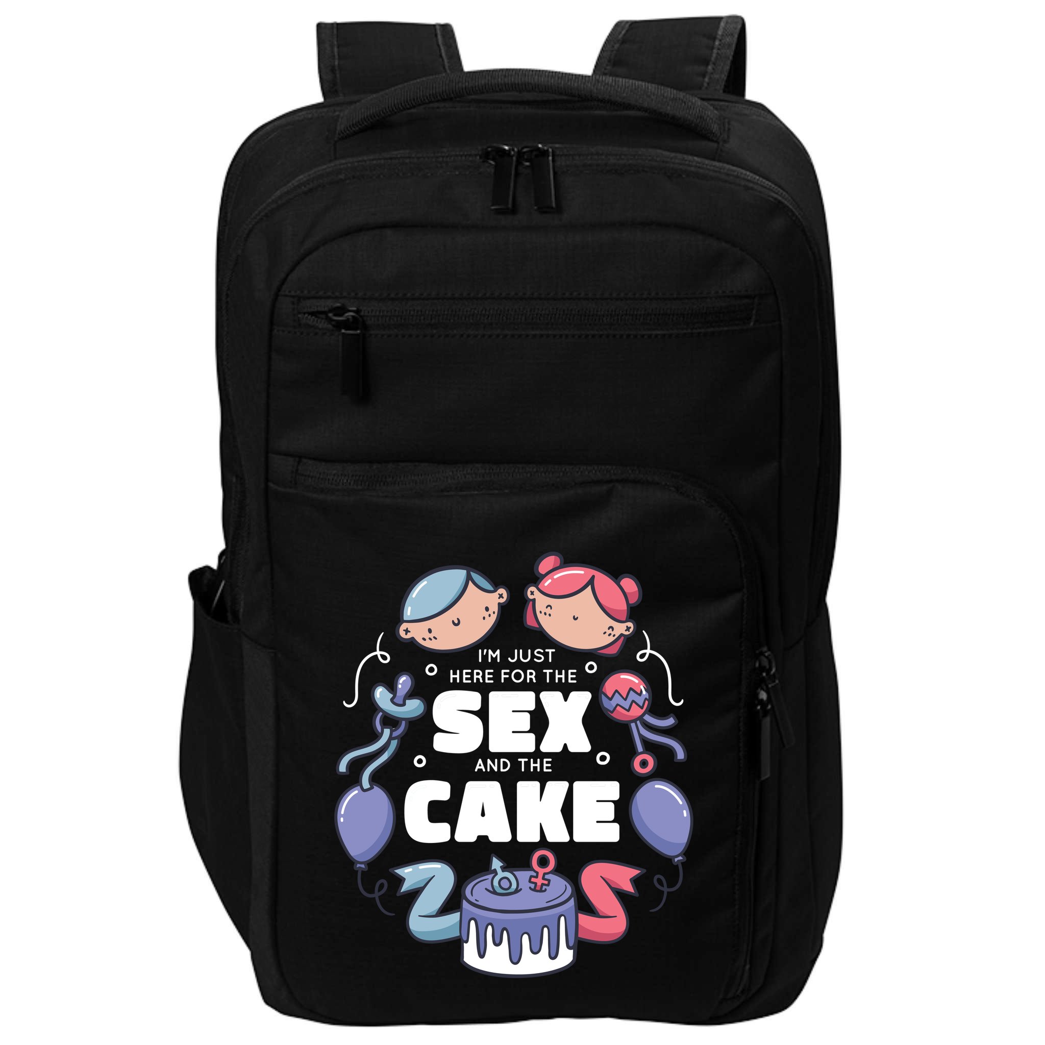 Gender Reveal Funny Cake Impact Tech Backpack