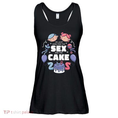 Gender Reveal Funny Cake Ladies Essential Flowy Tank