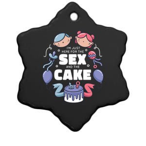 Gender Reveal Funny Cake Ceramic Star Ornament