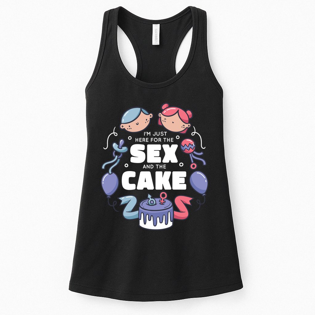 Gender Reveal Funny Cake Womens Tank Top