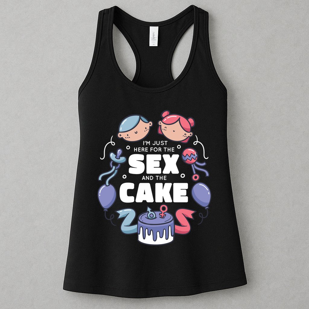 Gender Reveal Funny Cake Womens Tank Top