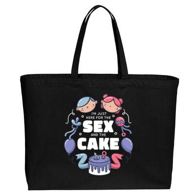 Gender Reveal Funny Cake Cotton Canvas Jumbo Tote