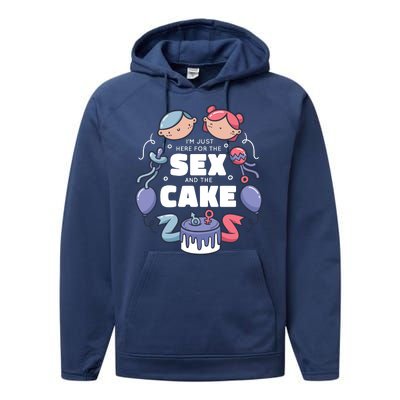 Gender Reveal Funny Cake Performance Fleece Hoodie