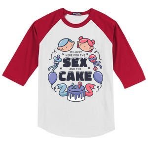 Gender Reveal Funny Cake Kids Colorblock Raglan Jersey