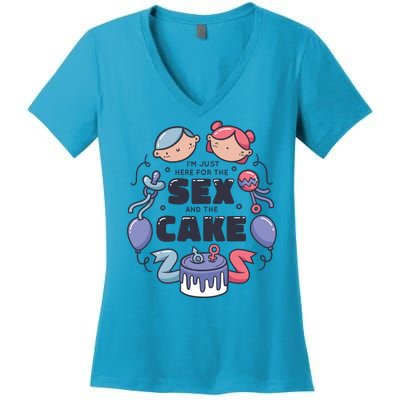 Gender Reveal Funny Cake Women's V-Neck T-Shirt