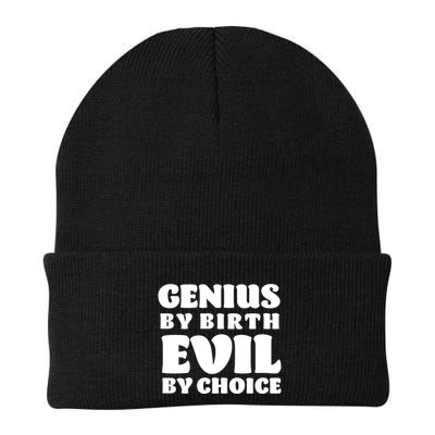 Genius By Birth Evil By Choice Knit Cap Winter Beanie