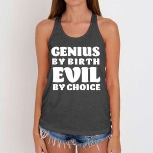 Genius By Birth Evil By Choice Women's Knotted Racerback Tank