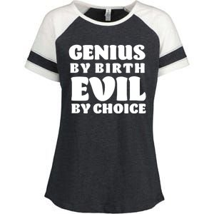 Genius By Birth Evil By Choice Enza Ladies Jersey Colorblock Tee