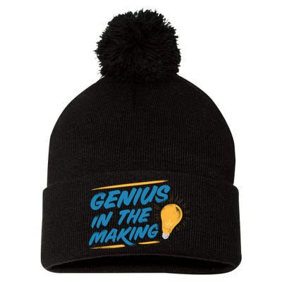 Genius In The Making Pom Pom 12in Knit Beanie