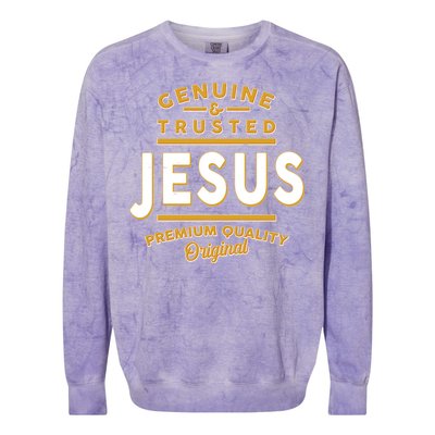 Genuine & Trusted Jesus Premium Quality Original Colorblast Crewneck Sweatshirt