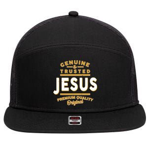 Genuine & Trusted Jesus Premium Quality Original 7 Panel Mesh Trucker Snapback Hat