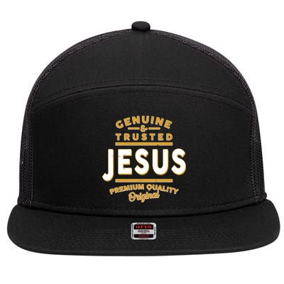 Genuine & Trusted Jesus Premium Quality Original 7 Panel Mesh Trucker Snapback Hat