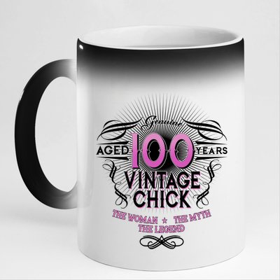 Genuine Aged 100 Years Vintage Chick 100th Birthday 11oz Black Color Changing Mug