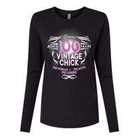 Genuine Aged 100 Years Vintage Chick 100th Birthday Womens Cotton Relaxed Long Sleeve T-Shirt