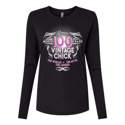 Genuine Aged 100 Years Vintage Chick 100th Birthday Womens Cotton Relaxed Long Sleeve T-Shirt