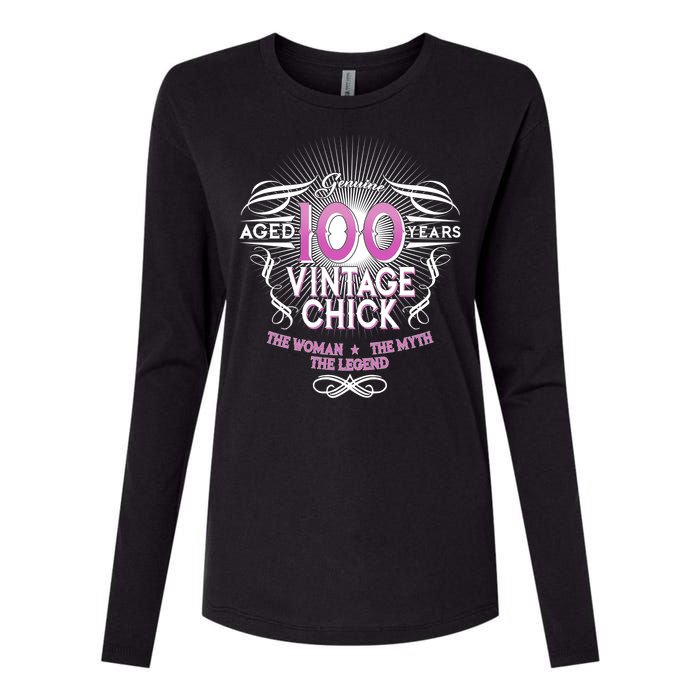 Genuine Aged 100 Years Vintage Chick 100th Birthday Womens Cotton Relaxed Long Sleeve T-Shirt