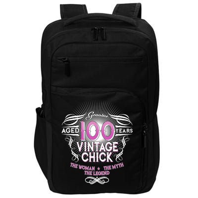 Genuine Aged 100 Years Vintage Chick 100th Birthday Impact Tech Backpack