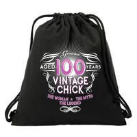 Genuine Aged 100 Years Vintage Chick 100th Birthday Drawstring Bag