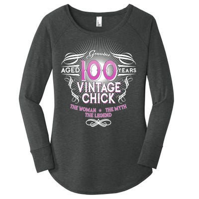 Genuine Aged 100 Years Vintage Chick 100th Birthday Women's Perfect Tri Tunic Long Sleeve Shirt