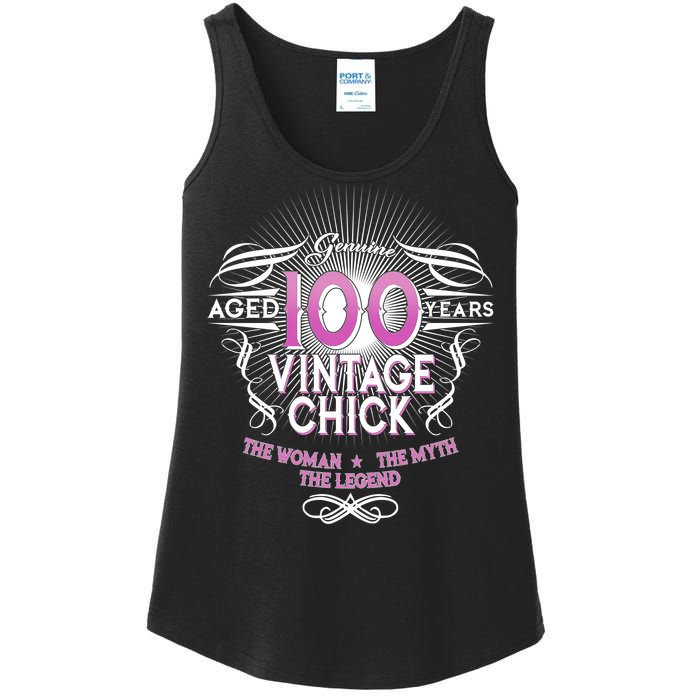 Genuine Aged 100 Years Vintage Chick 100th Birthday Ladies Essential Tank