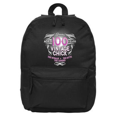 Genuine Aged 100 Years Vintage Chick 100th Birthday 16 in Basic Backpack