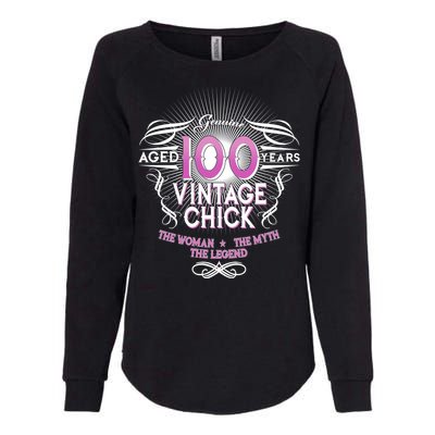 Genuine Aged 100 Years Vintage Chick 100th Birthday Womens California Wash Sweatshirt