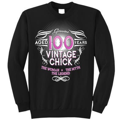 Genuine Aged 100 Years Vintage Chick 100th Birthday Tall Sweatshirt