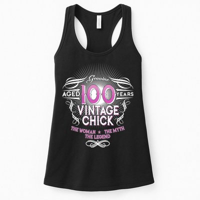 Genuine Aged 100 Years Vintage Chick 100th Birthday Womens Tank Top