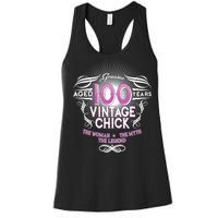 Genuine Aged 100 Years Vintage Chick 100th Birthday Women's Racerback Tank