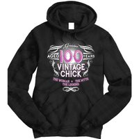 Genuine Aged 100 Years Vintage Chick 100th Birthday Tie Dye Hoodie