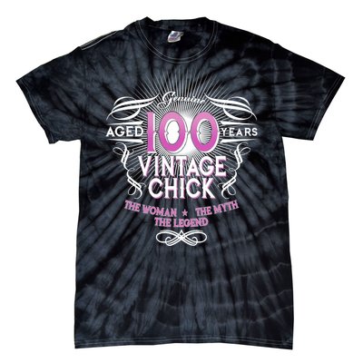 Genuine Aged 100 Years Vintage Chick 100th Birthday Tie-Dye T-Shirt