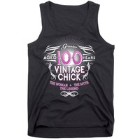 Genuine Aged 100 Years Vintage Chick 100th Birthday Tank Top