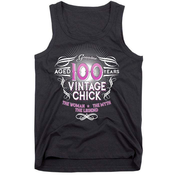 Genuine Aged 100 Years Vintage Chick 100th Birthday Tank Top