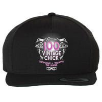 Genuine Aged 100 Years Vintage Chick 100th Birthday Wool Snapback Cap