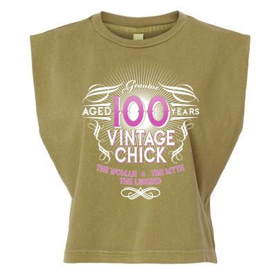 Genuine Aged 100 Years Vintage Chick 100th Birthday Garment-Dyed Women's Muscle Tee