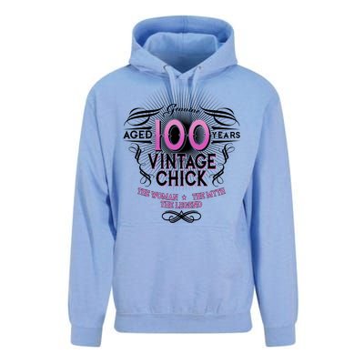 Genuine Aged 100 Years Vintage Chick 100th Birthday Unisex Surf Hoodie