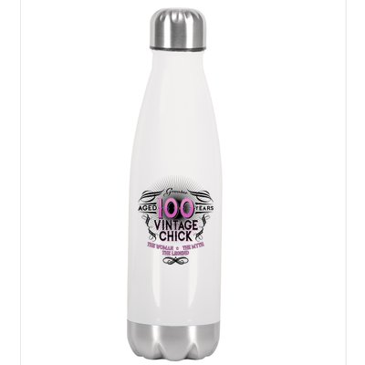 Genuine Aged 100 Years Vintage Chick 100th Birthday Stainless Steel Insulated Water Bottle