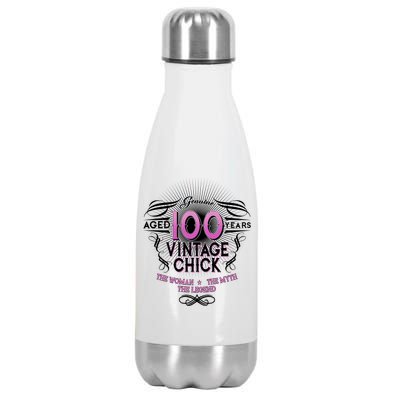 Genuine Aged 100 Years Vintage Chick 100th Birthday Stainless Steel Insulated Water Bottle