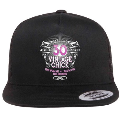 Genuine Aged 30 Years Vintage Chick 30th Birthday Flatbill Hat