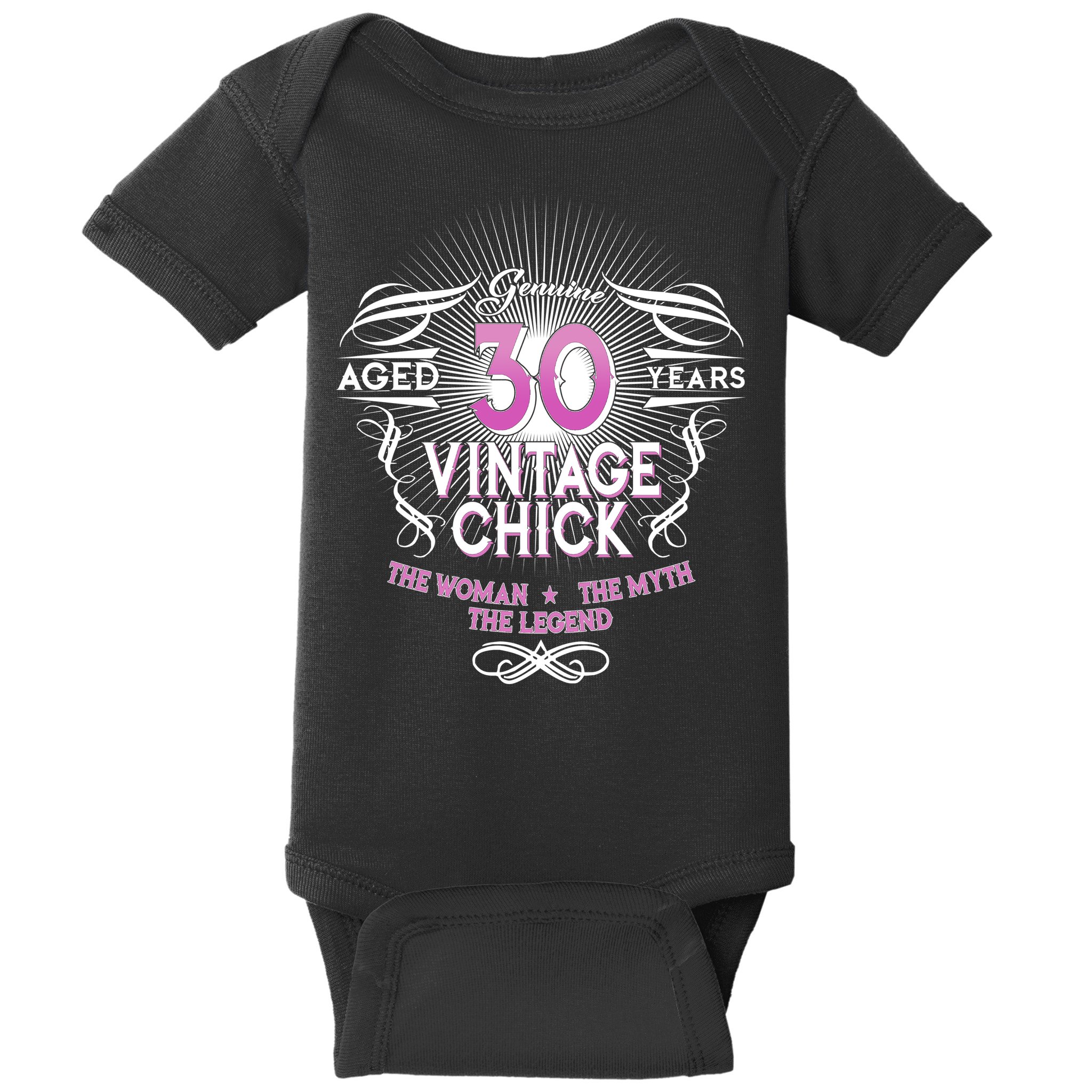 Genuine Aged 30 Years Vintage Chick 30th Birthday Baby Bodysuit