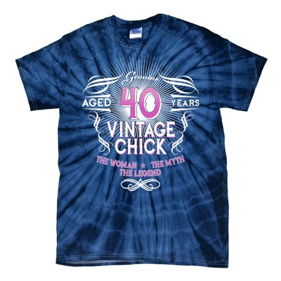 Genuine Aged 40 Years Vintage Chick 40th Birthday Tie-Dye T-Shirt