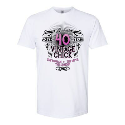 Genuine Aged 40 Years Vintage Chick 40th Birthday Softstyle® CVC T-Shirt