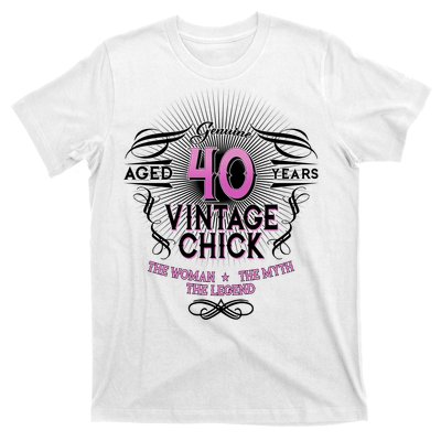 Genuine Aged 40 Years Vintage Chick 40th Birthday T-Shirt