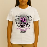 Genuine Aged 40 Years Vintage Chick 40th Birthday T-Shirt