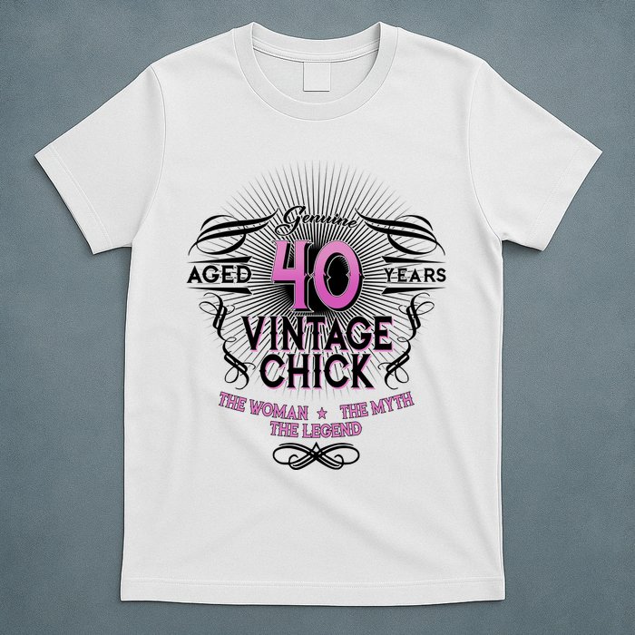 Genuine Aged 40 Years Vintage Chick 40th Birthday T-Shirt