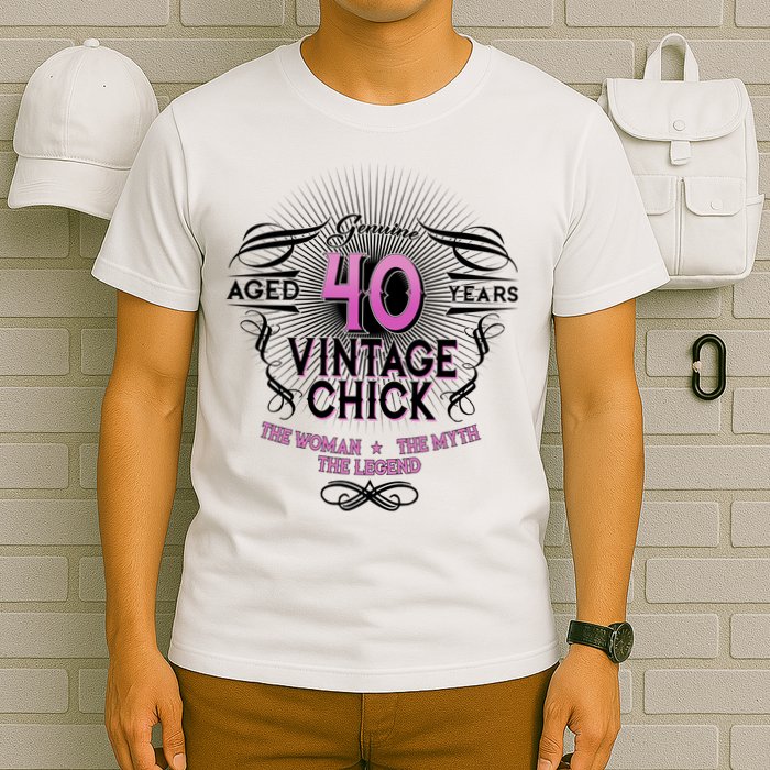 Genuine Aged 40 Years Vintage Chick 40th Birthday T-Shirt