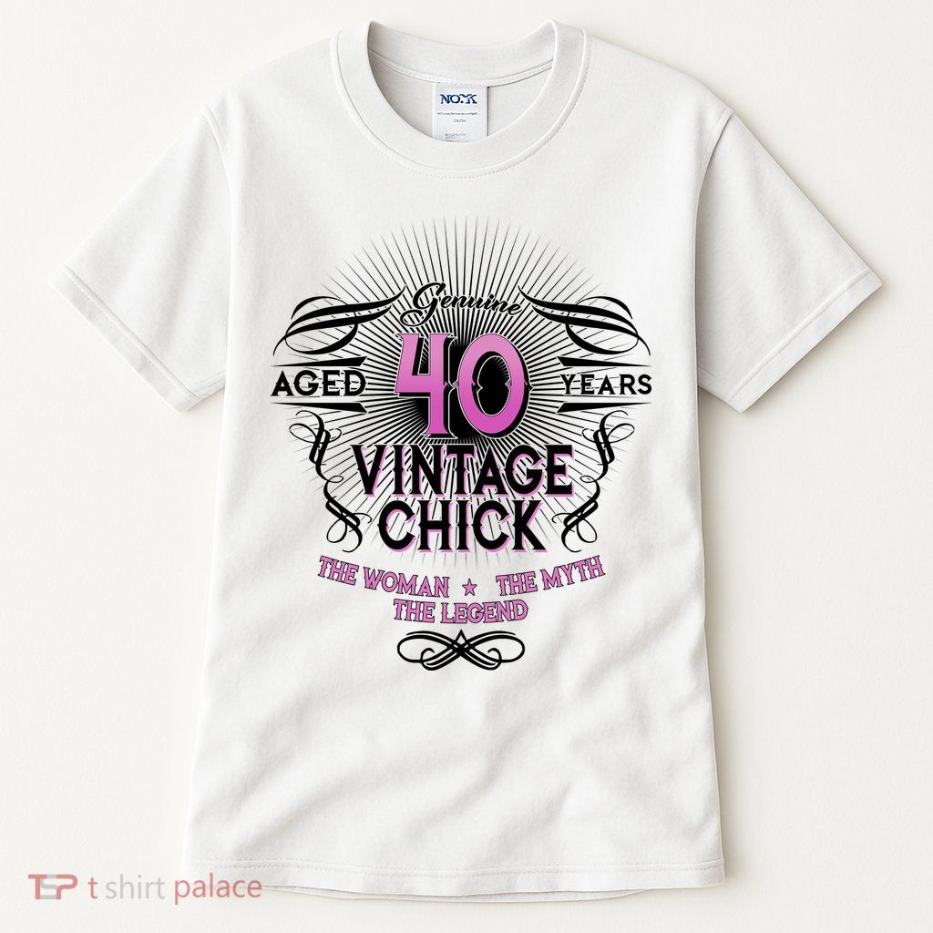 Genuine Aged 40 Years Vintage Chick 40th Birthday Tall T-Shirt