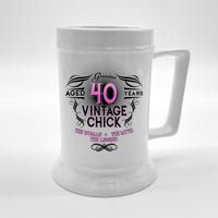 Genuine Aged 40 Years Vintage Chick 40th Birthday Beer Stein