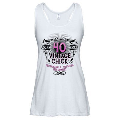 Genuine Aged 40 Years Vintage Chick 40th Birthday Ladies Essential Flowy Tank