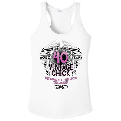 Genuine Aged 40 Years Vintage Chick 40th Birthday Ladies PosiCharge Competitor Racerback Tank